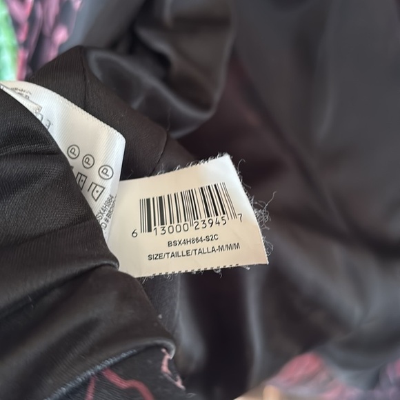 BCBGeneration Black & Pink Floral Draped Blazer Satin Lined Suit Jacket Office - Picture 11 of 13